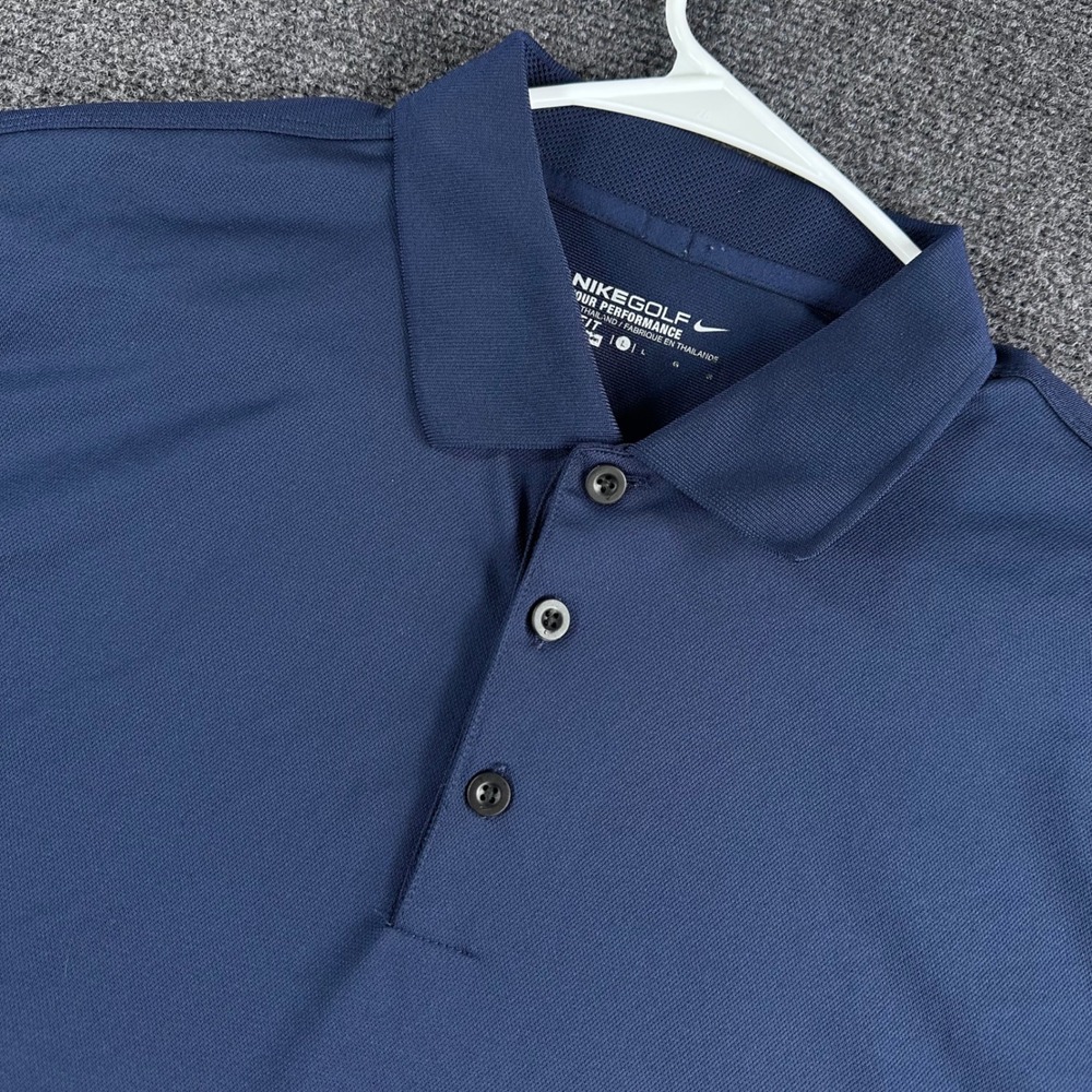 Nike Golf Mens Tour Performance Dri-FIT Polo Shirt Navy Large L Short Sleeve